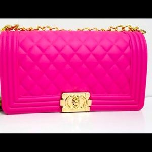 Hot pink jelly handbag